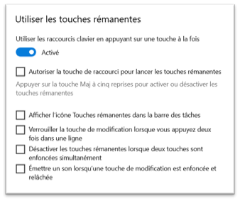 utiliser les touches remanentes