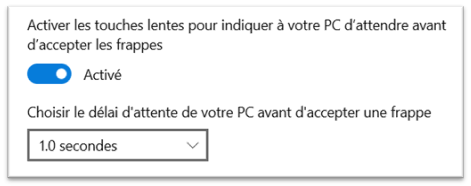 temps d'attente de frappe