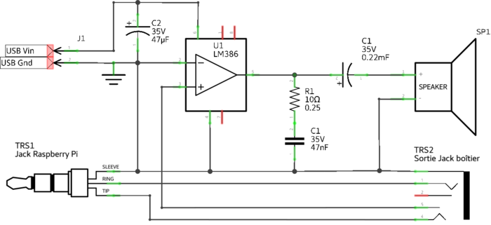 Schéma du circuit d'amplification