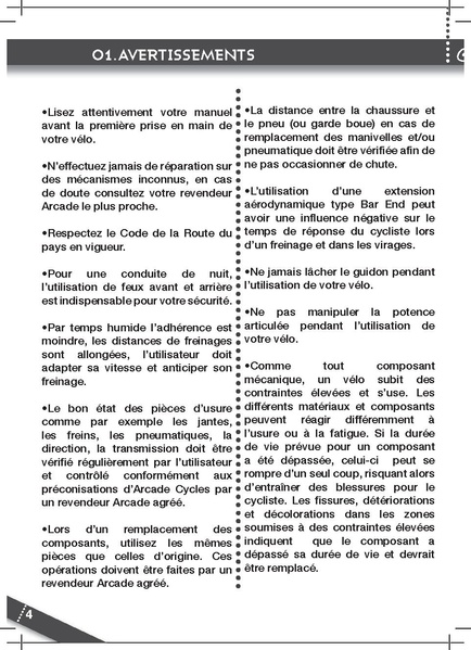Fichier:Notice des velos ARCADE VAE et Classique.pdf